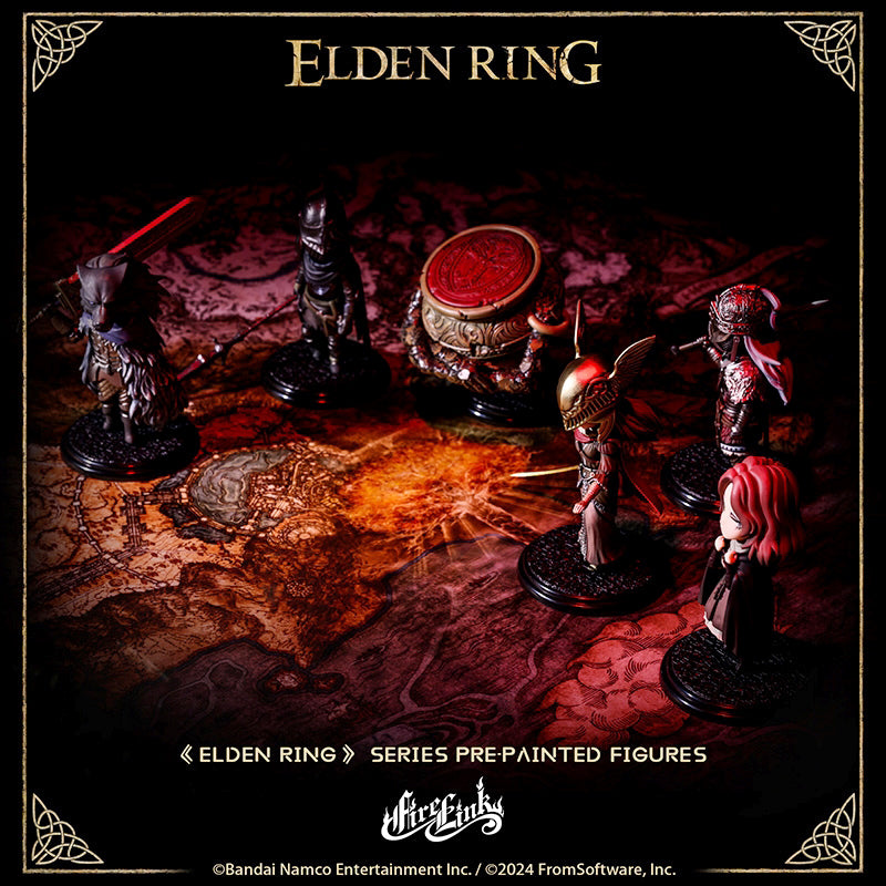 Starforged FireLink Elden Ring Series Pre-painted Figures Blind Box
Step into the fantastical world of Elden Ring and get up close with your favorite characters.
The first series of Elden Ring blind boxes brings together six iconic characters from the game.
 Each Figures is meticulously designed and pre-painted, showcasing the exquisite details and style of the game. Whether you're a dedicated fan of the game or a model collector, this series will add brilliance to your collection. Seize the opport